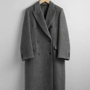 NWT & Other stories Double-Breasted Herringbone Coat, XS